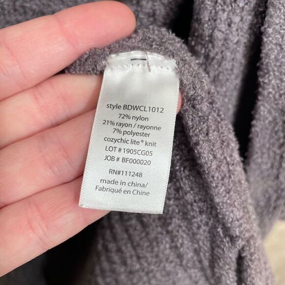 Barefoot Dreams Ash Dark Gray Waffle Knit CozyChic Lite Long Weekend Cardigan XL - Picture 6 of 10